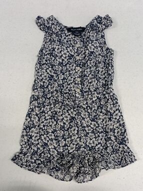 Ralph Lauren Navy and White Floral Button Romper. Seasonal Staple. 2010's Line.